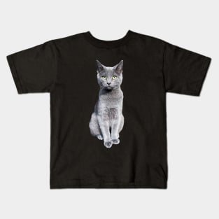 Russian Blue Cat Kitten Kids T-Shirt